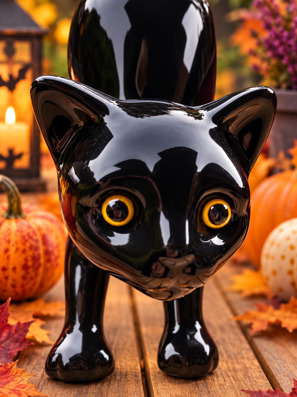 Partylite Black Cat Tealight Candle Holder Halloween Cat Lover Witchy Whimsical